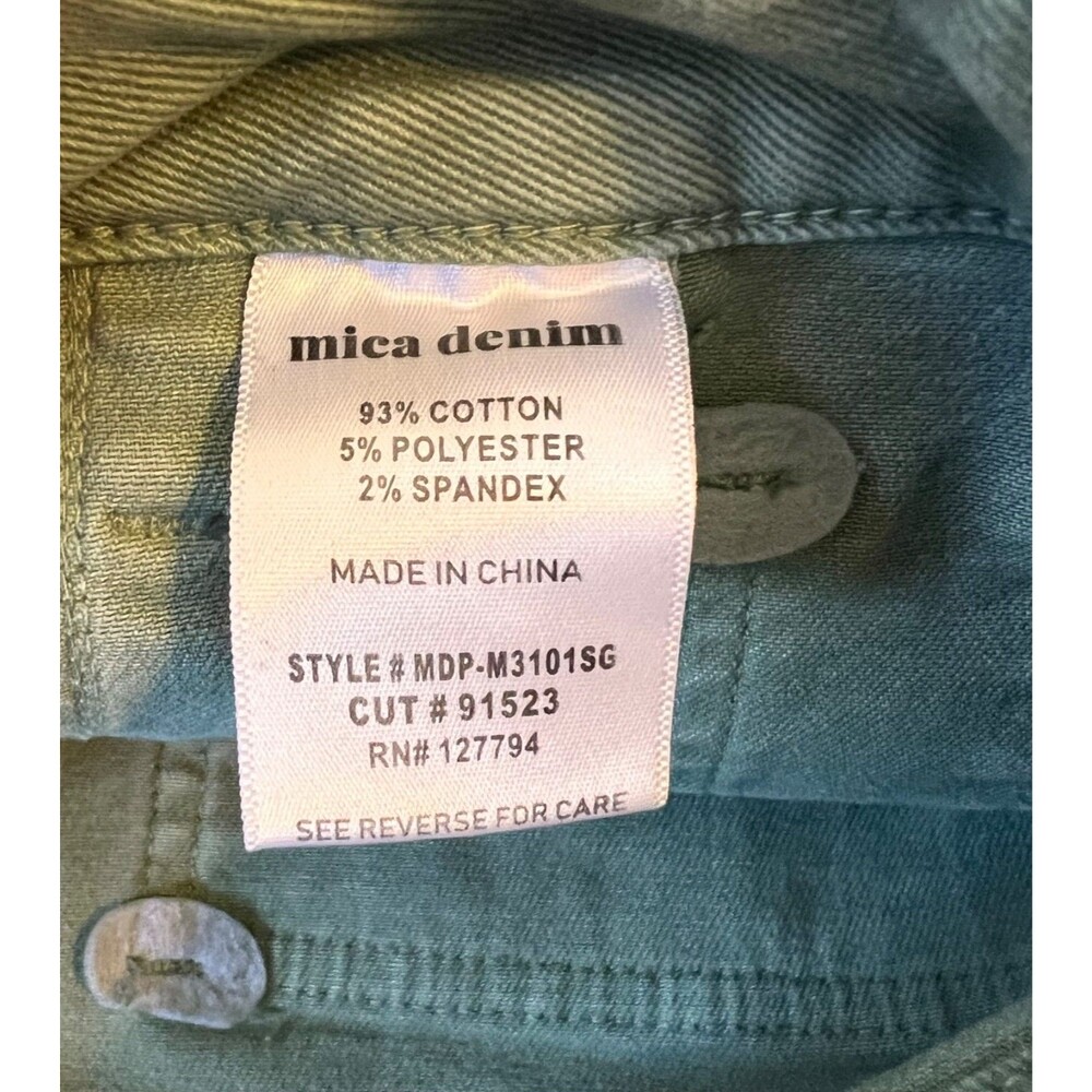 MICA Denim Sap Green Cargo Utility Cropped Straight Stretch Pants Women's 24 NWT - Picture 4 of 4